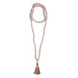 knotted champagne pearls & tassel