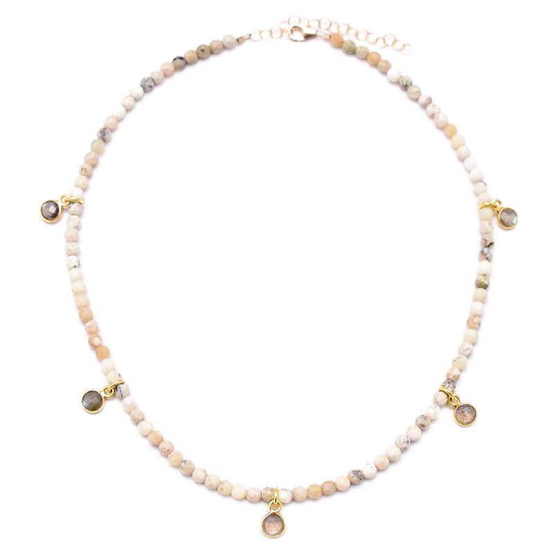 african opal & labradorite drops