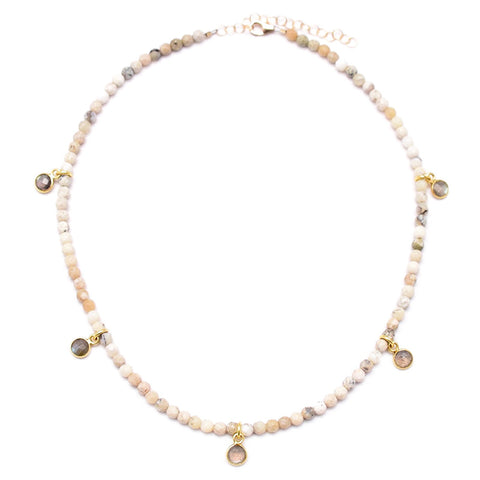 african opal & labradorite drops