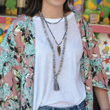 knotted matte agate & tassel