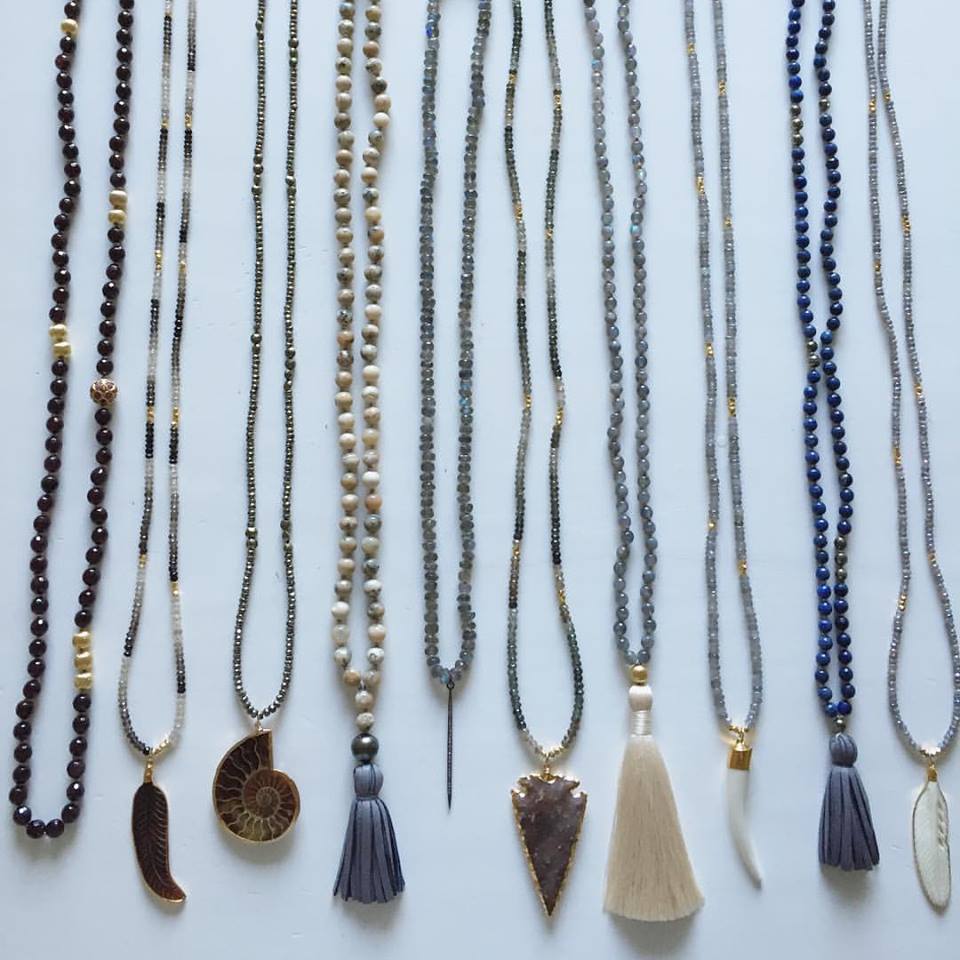 knotted labradorite & diamond spike
