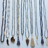 knotted dumorite & tassel