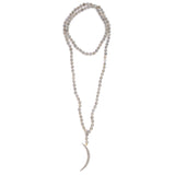 knotted labradorite & diamond moon