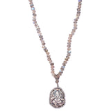labradorite & silver rose cut ganesha