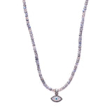 labradorite & diamond evil eye