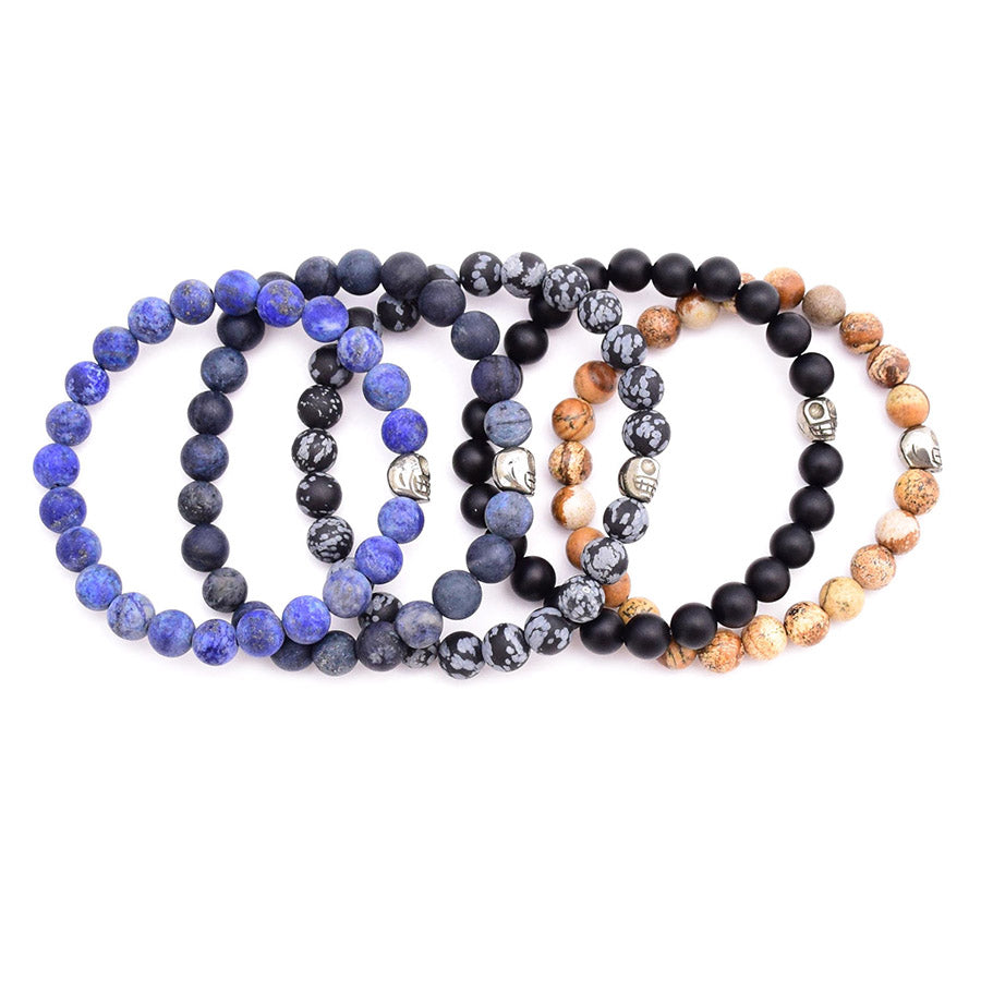 men's pyrite skull & neptune jasper