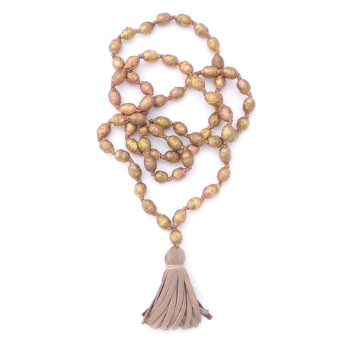 knotted brass beads & tassel