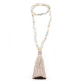 matte amazonite & silky tassel