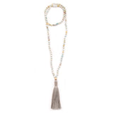 matte amazonite & silky tassel