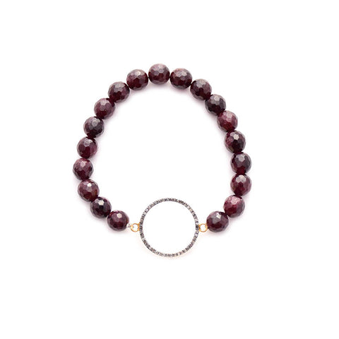 diamond large open circle bracelet
