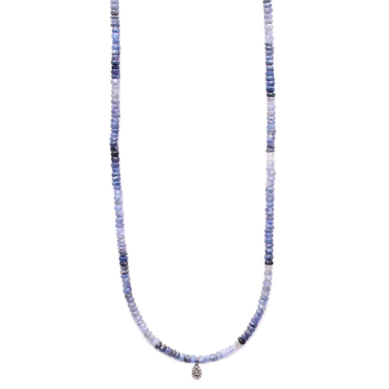 ombre sapphire & mini diamond teardrop