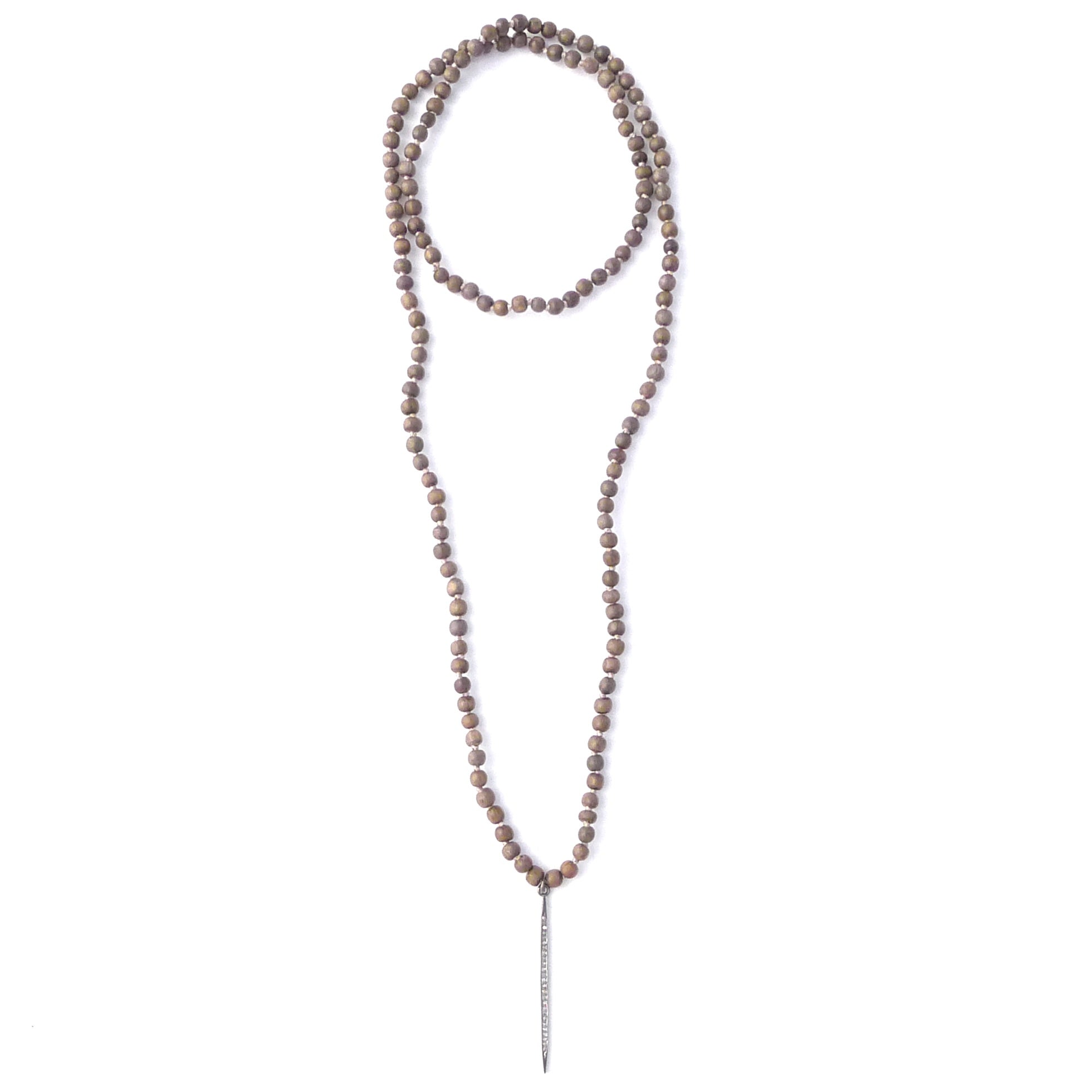 knotted gray wood & diamond spike