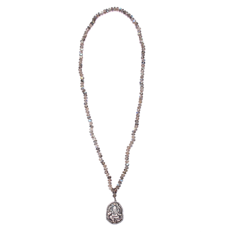 labradorite & silver rose cut ganesha