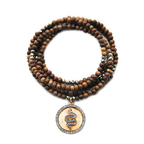 wood & diamond snake disc