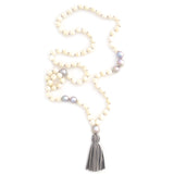 knotted mother of pearl & tassel