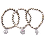 pyrite diamond charm bracelets