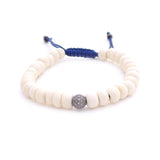 bone & diamond ball adjustable bracelet