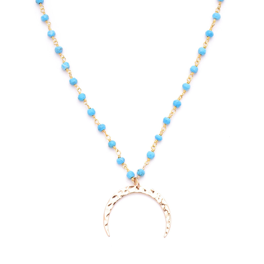 wire-wrap Turquoise & double moon