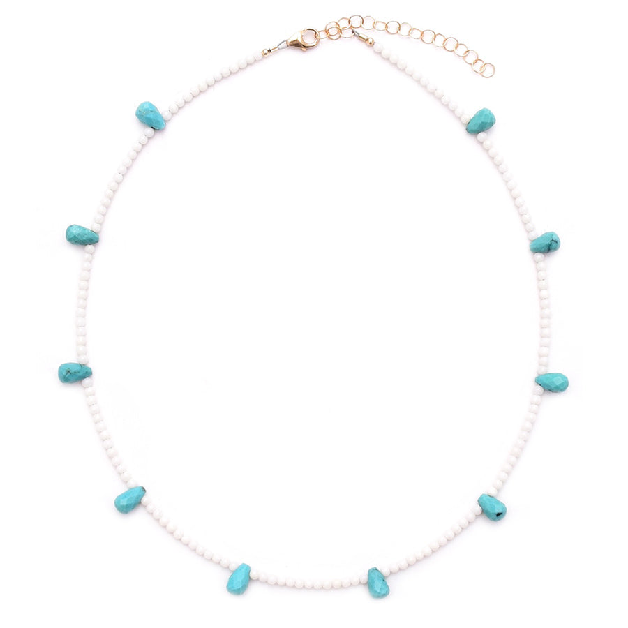 coral & 10 turquoise teardrops