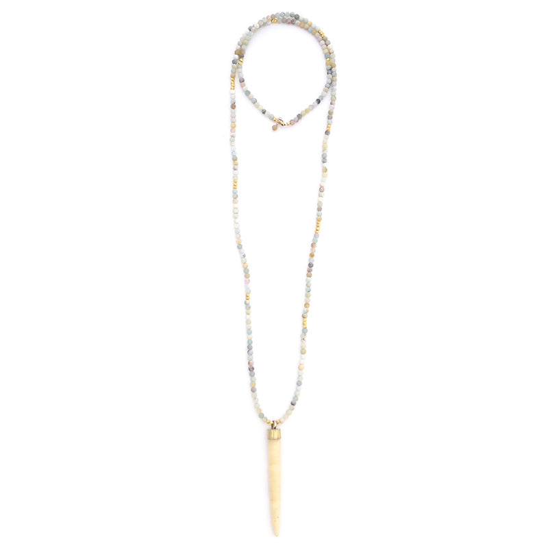 matte amazonite & bone spike