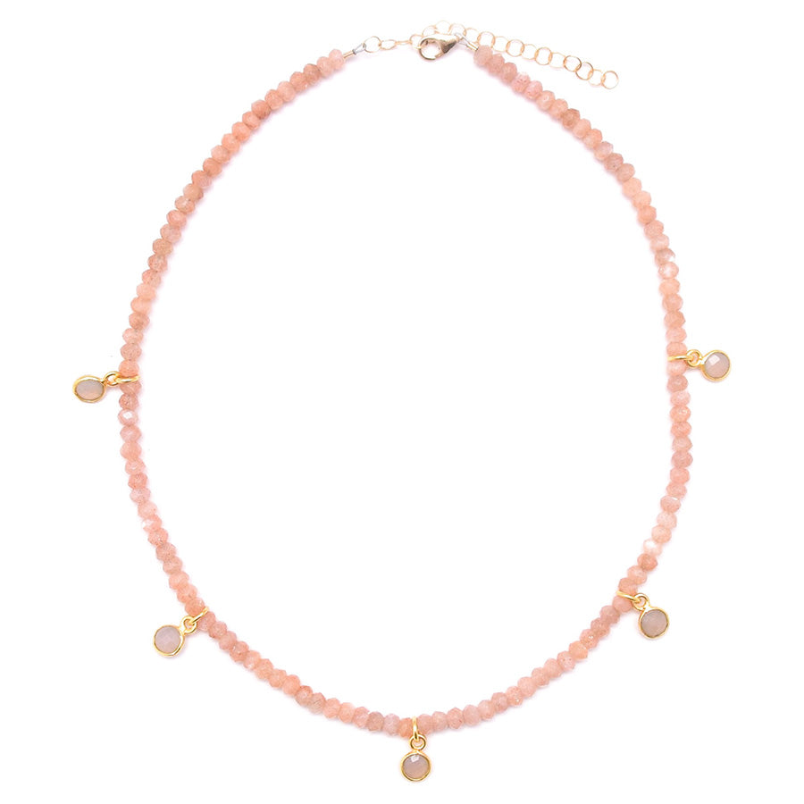 sunstone & gray moonstone drops