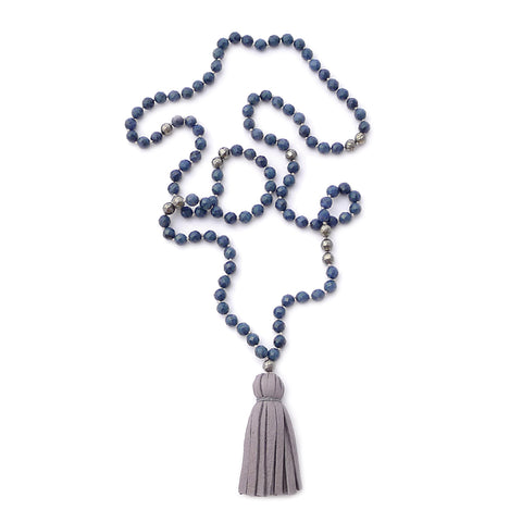 knotted dumorite & tassel