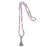 knotted matte agate & tassel