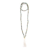 African Turquoise & leather tassel