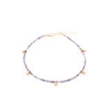 iolite & gold flowers anklet