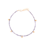 iolite & gold flowers anklet