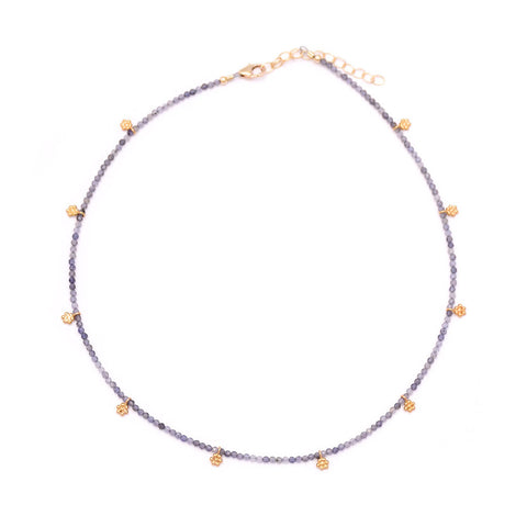 iolite & gold flowers