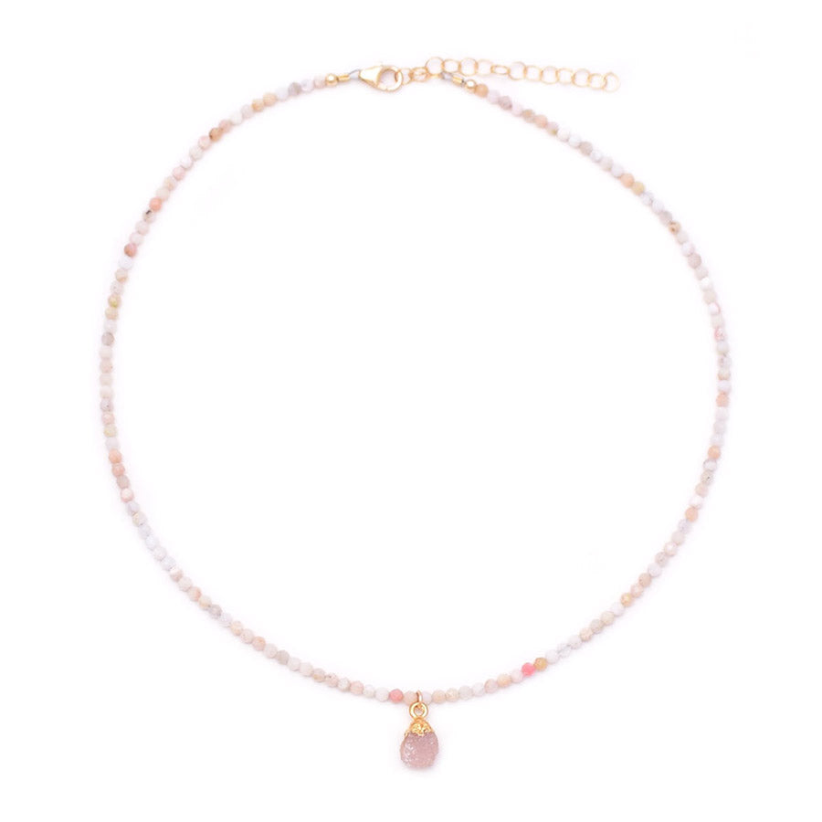 pink opal & rough druzy