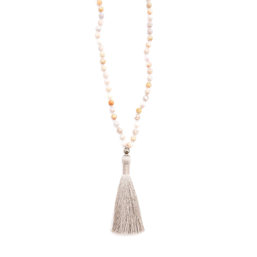 Fossil Coral, Pyrite & Silky Tassel