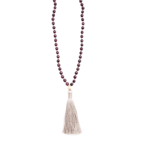 Garnet & Silky Tassel