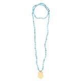 Kingman turquoise & large vermeil buddha charm