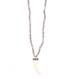 labradorite & diamond tusk pendant