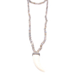 labradorite & diamond tusk pendant
