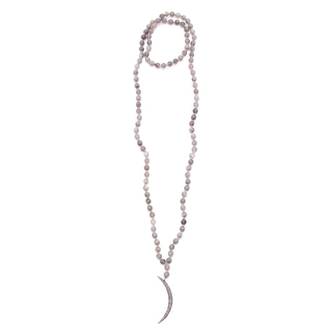 Labradorite & Pave Diamond Moon