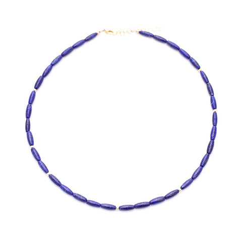 Lapis tube beads