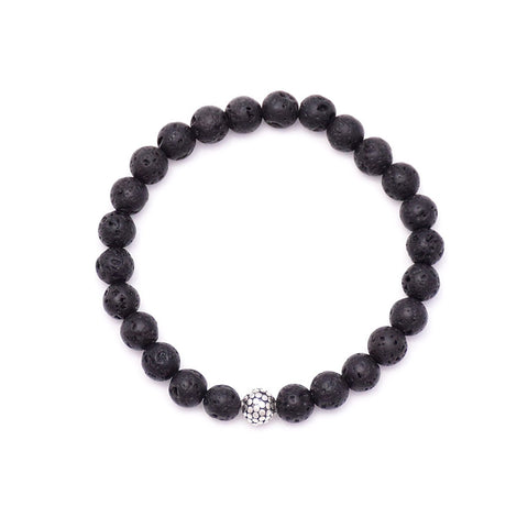 men's circles bead & lava rock