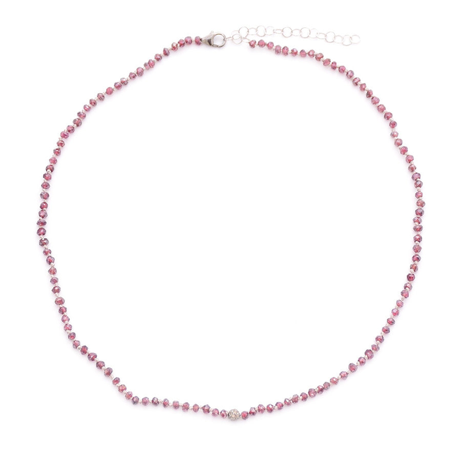 Garnet & pave diamond ball