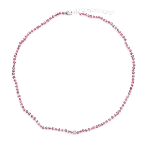Garnet & pave diamond ball
