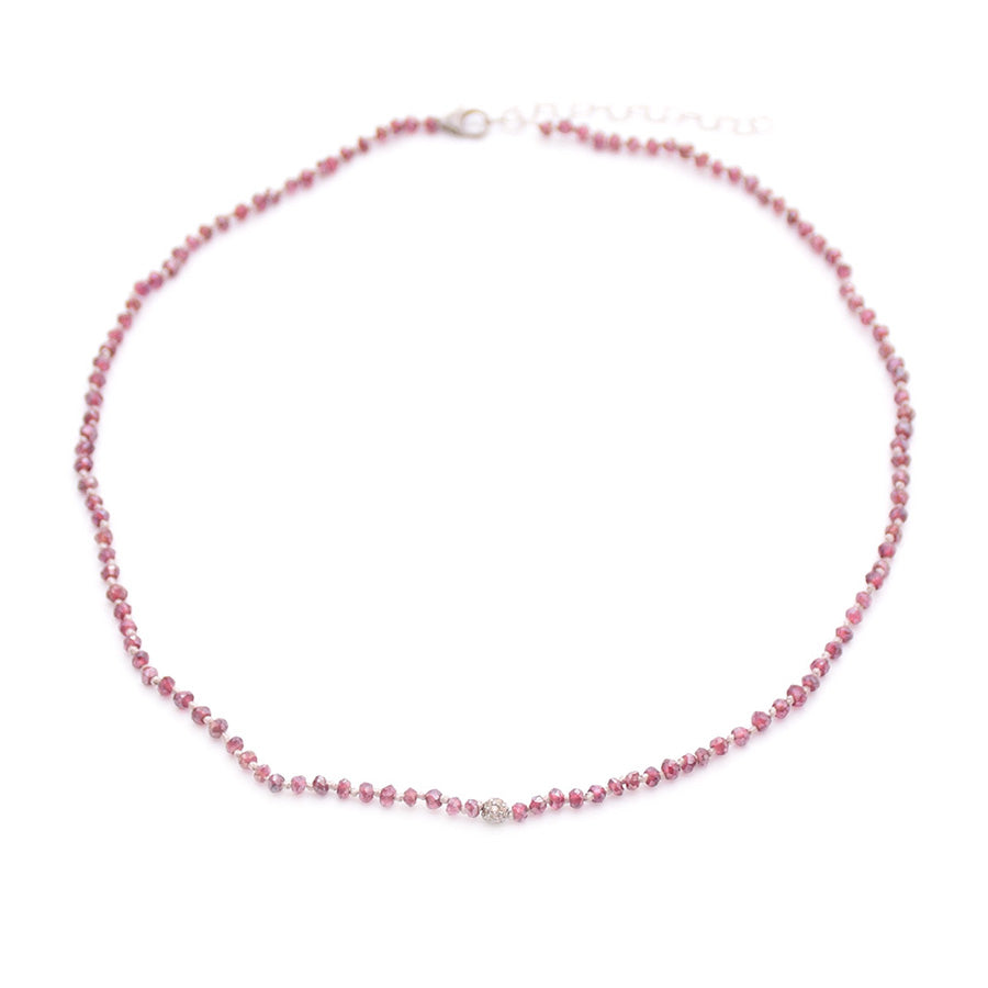 Garnet & pave diamond ball
