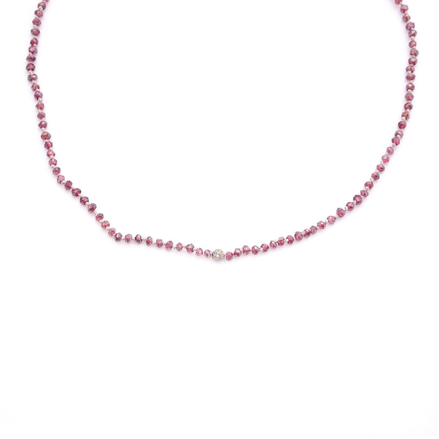 Garnet & pave diamond ball
