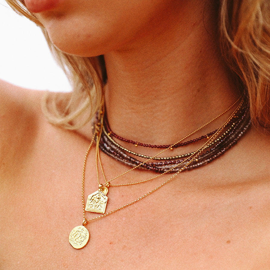 garnet & gold drops