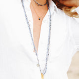 Ombre Sapphire & pave diamond teardrop