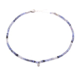 Ombre Sapphire & pave diamond teardrop