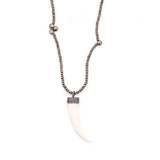 Pyrite & Diamond Horn Pendant
