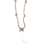 Pyrite & Diamond Horn Pendant