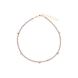 smoky quartz & gold drops anklet